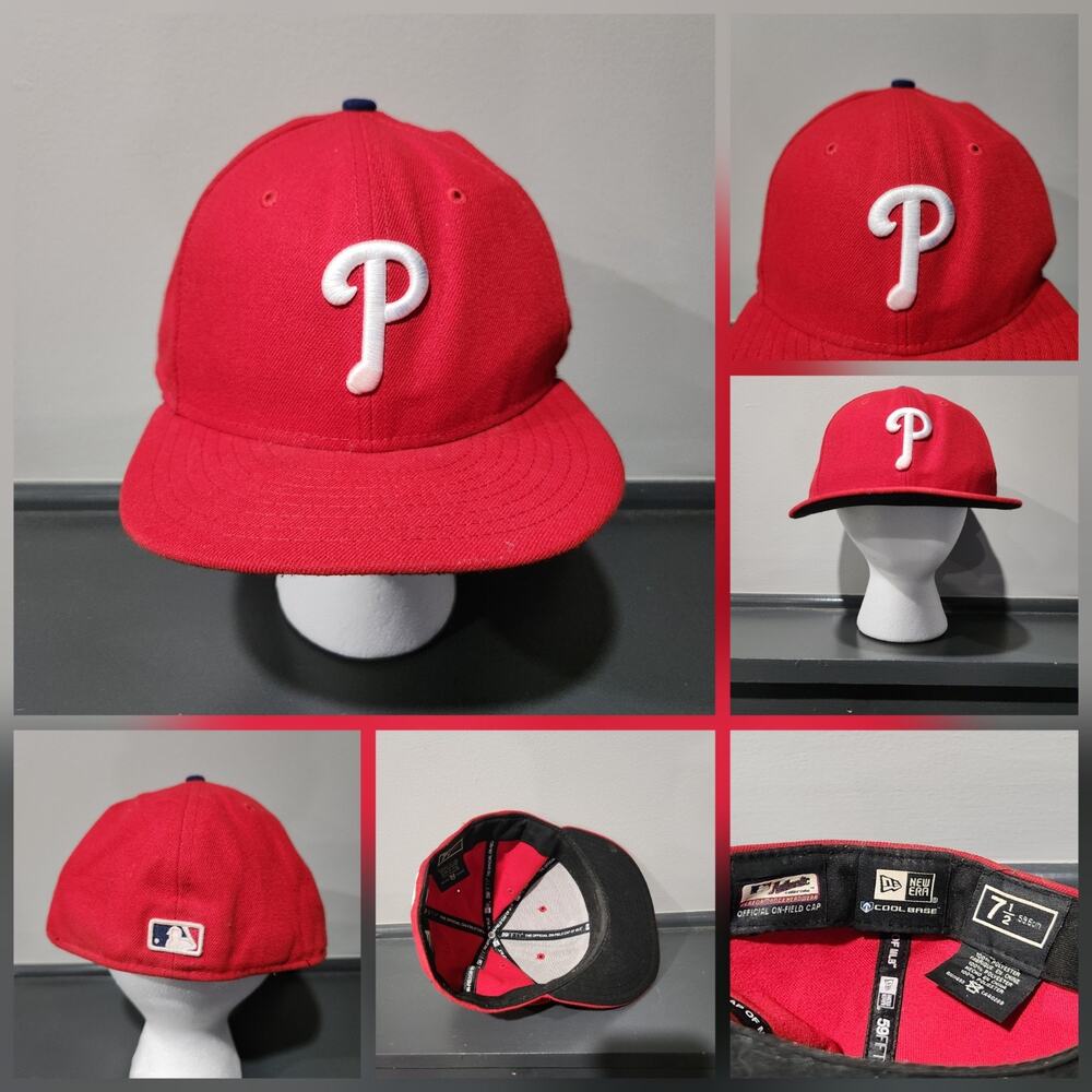 Philadelphia Phillies‎ New Era 59Fifty Mens 7 1/2 MLB Baseball Coolbase Hat Cap